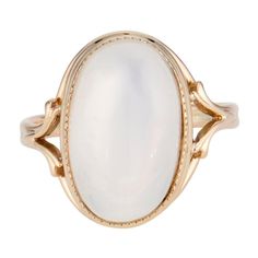 Ariana Grande Style, Sparkly Things, White Moonstone, Yellow Gold Setting, Clear White, Yellow Gold Ring, Oval Cabochon, Yellow Gold Rings, Mirror Table