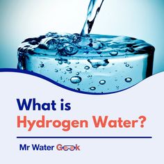 a book cover with an image of water pouring out of a glass and the title, what is hydrogen water?