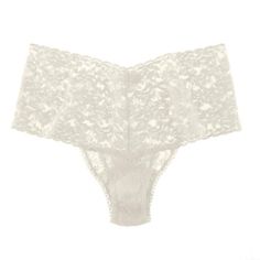 Hanky Panky's signature stretch lace collection is perfectly stretchy, that never digs in and disappears even under the tightest clothes. This plus-size, high-waisted thong delivers figure-flattering coverage everywhere you need it. Designed with an extra-wide band of lace to hug your midsection. Style# 9K1926X Style: Signature stretch lace retro high waist thong. Fabric: 100% Nylon, 100% Cotton gusset Design: Retro rise thong with wide lace panel. Fit and Tips: Plus Size. Stretch lace one size thong, fits size 14W-24W. Pink Marshmallows, Tights Outfit, Designer Lingerie, Luxury Lingerie, Lace Panelled, Stretch Lace, High Waist, Lounge Wear, Lingerie