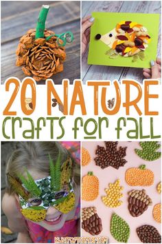 20 nature crafts for fall with pine cones, leaves and acorns