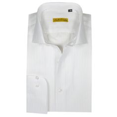 White Long Sleeve Luxury Dress Shirt, Luxury White Long Sleeve Dress Shirt, Slim Fit White Shirt For Office Wear, White Slim Fit Shirt For Office Wear, Classic White Dress Shirt For Office, White Dress Shirt With Spread Collar For Office, Tailored White Shirt For Office Wear, White Formal Shirt With Spread Collar, Luxury White Dress Shirt For Office