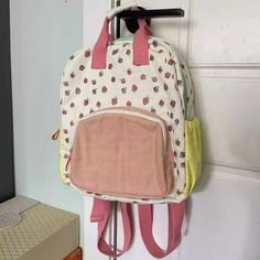 UAKISS - Casual Kawaii Strawberry Print Schoolbags Girls Fashion Cute Contrast Color Women Bags Japanese All Match Backpacks for Students Size:22*8*27CM "Size mearsured by ourselves, sometimes has some errors, but always within 3cm." Casual Kawaii, Kawaii Strawberry, Strawberry Print, Home Dress, Girls Fashion, Skirt Top, Ethiopia, Contrasting Colors, Girl Fashion