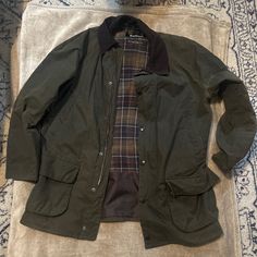 This Is An Authentic Original Barbour Jacket That Was Loosely Worn. Classic Utility Jacket With Padded Collar For Outdoor, Classic Winter Hunting Utility Jacket, Classic Sport Coat For Fall Outdoor Activities, Classic Long Sleeve Utility Jacket For Hunting, Classic Sport Coat With Padded Collar For Outdoors, Classic Long Sleeve Utility Jacket For Outdoor, Barbour Jacket, Mens Jackets, Jackets & Coats