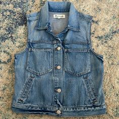 Like New Condition As It Was Never Worn. Size Small Questions? Leave A Comment Below! B10 Jean Vest, Denim Color, As It Was, Madewell Denim, Small Light, Light Denim, Denim Vest, Madewell, Jackets For Women