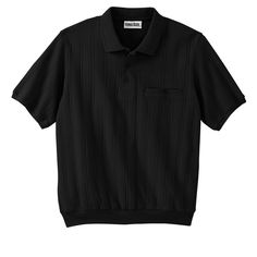 Don't sacrifice comfort for style. This?Banded Bottom Polo Shirt?stays in place and is a great business casual option to wear with trousers. Size: tall - xl. Color: black. Gender: male. Age Group: adult. Pattern: Solid. Material: Cotton. Estilo Cholo, Pilot Shirt, Black Polo Shirt, Shirt Stays, Popover Shirt, Black Polo, Blue Suit, Mens Big And Tall, Big And Tall