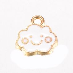 **Get this Charm for FREE with the purchase of any charm bracelet Good for charm bracelets, handbag charms, zipper pulls, and pendants, key rings, keychains and earrings. Cute White Enameled Happy Cloud Charm. Gold plated Zinc alloy, lead-free. Comes with jump ring not pictured. All items in stock and ships from Tennessee. Free Shipping Cute Friendship Dangling Charms, Gold Keychain With Logo Charm As Gift, Cute Personalized Friendship Charms, White Dangling Pendant Charms, White Jewelry With Logo Charm As A Gift, Cute Removable Charms For Gifts, White Jewelry With Logo Charm For Gift, Cute White Jewelry With Charms, Kawaii White Keychain For Gift