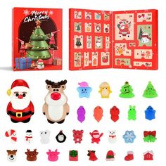 a christmas book with lots of toys and decorations