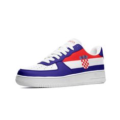 Extremely comfortable custom leather Croatia sneakers with Croatian flag design on both sides, Croatia blue accents, and Croatia text on the tongues - Perfect shoes to match your jersey on gameday. These are awesome for any Croatian soccer fan, or anyone from Croatia! .: Made of leather .: Great quality! .: 3-13.5 US sizes .: Non-marking rubber outsole for traction and durability .: Perforated toe box provides breathability. .: Comfort and impact protection. I Can Ship Worldwide! ** Please allow Custom Sneakers For Sports Season, Sporty Custom Leather Sneakers For Sports Events, Custom Leather Low-top Sneakers For Sports Events, Low-top Custom Sneakers For Sports Events, Blue Low-top Custom Sneakers For Sports Events, Team-colored Sneakers For Sports Events, Blue Sneakers For Sports Events, Low-top Sneakers For Streetwear With Team Spirit, Low-top Sneakers For Streetwear, Team Spirit Style