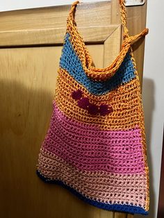 Colorful crochet shoulder bag Casual Multicolor Straw Shoulder Bag, Bohemian Crochet Satchel Bag For Shopping, Multicolor Hobo Bag With Adjustable Strap For Beach, Multicolor Satchel Shoulder Bag For Vacation, Multicolor Crochet Satchel Bag For Vacation, Multicolor Crochet Satchel For Vacation, Multicolor Crochet Satchel Bag For Summer, Casual Multicolor Crochet Bag For Vacation, Multicolor Summer Straw Shoulder Bag