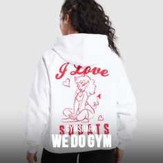 WE LOVE SQUATS Show your love for never skipping leg day in these graphic fits. • A loose fit keeps this style feeling relaxed • Ribbed hem and cuff to subtly cinch the fit• Heavyweight cotton & brushback fabric inside for peak comfort • Graphic print at chest • Relaxed raglan sleeves SIZE & FIT • Oversized fit • Model is 5'3" and wears a size S MATERIALS & CARE • 80% Cotton, 20% Polyester • 285gsm, heavyweight cotton SKU: B1C9E-WB57 Graphic Print Hoodie For Loungewear, Graphic Print Hoodie Sweats For Loungewear, Trendy Workout Hoodie Activewear, Trendy Relaxed Fit Sweats For Sports, Sporty Logo Print Hoodie For Loungewear, Sporty Hoodie With Graphic Print And Relaxed Fit, Sports Hoodie With Graphic Print And Relaxed Fit, Sports Hoodie With Graphic Print In Relaxed Fit, Sporty Graphic Print Hoodie For Gym