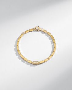 Suzanne Kalan Block-Chain Single Pave Diamond Thick Bracelet in 18k yellow gold Block Chain, White Diamonds, Pave Diamonds, Gold Rose, Evening Wear, Diamond White, Chain Bracelet, Timeless Design, Fashion Models