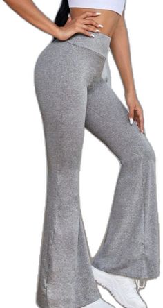 Shein Pants, Yoga Workout, Flare Leggings, Yoga Fitness, Pant Jumpsuit, Yoga, Leggings, Brand New, Grey