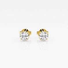 Introducing of our best selling styles in stud earrings. These classic four prong round lab grown diamond stud earrings will become your best friend...One that makes you look good on any occasion! Elegant Gold Diamond Earrings With Tension Setting, Gold Diamond Earrings With Tension Setting For Anniversary, 14k Gold Tension Setting Earrings For Anniversary, Elegant Yellow Gold Diamond Earrings With Tension Setting, 14k Gold Earrings With Tension Setting For Anniversary, Gold Diamond Earrings With Tension Setting, Anniversary Diamond White Earrings With Tension Setting, Gift Round Diamond Earrings With Tension Setting, Timeless Tension Setting Earrings For Anniversary