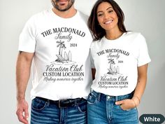 Looking for a cute, matching set of custom travel Social club family vacation shirts for 2024 for the all the family members or maybe a personalized matching couple tshirt set? There are matching adult youth, toddler T-shirts and baby body suits all sold separately.  If you are looking for a unique way to commemorate your upcoming family vacation? Look no further than our custom family vacation shirt! Whether you're planning a cruise, a beach trip, or a summer vacation, our shirts are perfect fo Tshirt Set, Professional Graphic Design, Body Suits, Family Vacation Shirts, Vacation Looks, Desert Island, Matching Tees, Create Shirts, Family Shirt