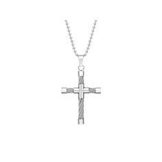 Showcase the strength of your faith with this stainless steel cross pendant necklace. Showcase the strength of your faith with this stainless steel cross pendant necklace.Click on this JEWELRY & WATCHES GUIDE to learn about fit, styles, materials and more! Pendant size: 2.44"W x 1.5"L Chain length: 22 in. Chain type: ball Metal: stainless steel Finish: polished Packaging: boxed Please note, due to the high value of this item, a signature may be required upon delivery. Size: 22". Gender: male. Ag Gift White Gold Cross Necklace In Stainless Steel, Stainless Steel Cross Pendant Necklace For Faith, Silver Stainless Steel Cross Necklace, Engraved Silver Stainless Steel Cross Necklace, White Stainless Steel Cross Pendant Necklace, Engraved Stainless Steel Cross Necklaces, White Gold Stainless Steel Crucifix Necklaces, Engraved Stainless Steel Cross Pendant Necklace, White Gold Stainless Steel Crucifix Necklace