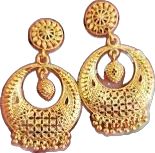 Gold Plated Filigree Hoop Earrings, Gold-plated Filigree Hoop Earrings, Gold-plated Pierced Earrings, Traditional Chandbali Clip-on Earrings, Traditional Gold Plated Danglers, Traditional Gold-plated Danglers, Yellow Gold Filigree Jewelry, Gold-tone Wedding Earrings, Gold Plated Filigree Jewelry In Gold