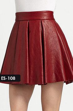 Premium Quality Genuine Soft Synthetic Leather Mini Box Pleated Skirt, Women's Clothing Leather Flare Skirt, Box Pleated Skirt, Brown Leather Skirt, Leather Skirt Outfit, Black Leather Mini Skirt, Red Flare, Leather Pleated Skirt, Box Pleat Skirt, Mini Box