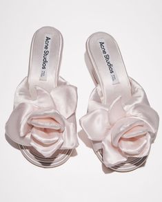 Fabric Aesthetic, Acne Studio, Rose Fabric, Men's Shoes Accessories, Women's Shoes Accessories, Rosé Details, Pink Sandals, Feminine Aesthetic, Floral Applique