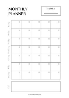 the printable month planner is shown in black and white