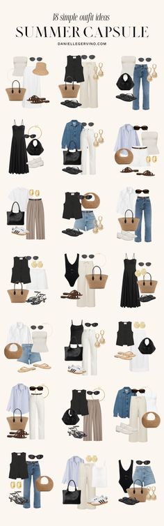 Simple Outfits Summer, Travelling Clothes, European Cruise, Chic Capsule Wardrobe, Build A Capsule Wardrobe, Closet Basics, Capsule Wardrobe Casual, Capsule Wardrobe Women, Minimalist Outfits