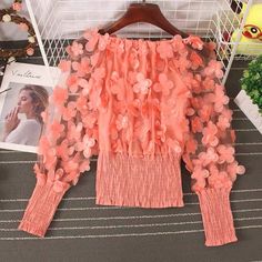 Name:Off shoulder, puffy sleeves shirt, stretch waist, short mesh topMaterial:blendedColor:white,black,yellow.pink,redFeatures:,fashion,puffy sleeveSize(cm):free 1inch=2.54cmS:length:43,bust:94,sleeve:48Note:Due to different measurement methods,there will be 1-3 error(unite:cm), please understand.&ltp&gtPlease check the size carefully when you choose items,thank you.</p>&ltbr/> Puffy Sleeves Shirt, Chic Blouses, Ruffle Shirt, Puffy Sleeves, Slim Waist, Cortes De Pelo, Perfect Dress, Mesh Top, Spring Outfits