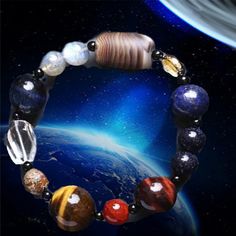 Universe Galaxy Star Bracelet 8 Planets Astronomical Solar System Tiger Eye Gem Stone Bracelet for Men or Women JewelryModel Number:4000335924448 Material: Natural Blue Sand Stone, Red Agate, Tiger Eye Stone, Lapis Lazuli, Gold Rutilazed Quartz, Silk Agate, Clear Crystal Bead Size: 6-14mm Bracelet Length: 18-20cm Gem Stone Bracelet, Solar System Jewelry, Galaxy Solar System, 8 Planets, Blue Sand Stone, Tigers Eye Gem, Galaxy Planets, Lucky Jewelry, Universe Galaxy