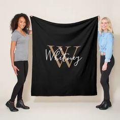 Elegant Monogram Script Name Gold Black Fleece Blanket. You can personalize the name and monogram to create your own unique design. Designed by Thisisnotme© Monogram Blanket, Monogramed Gifts, Elegant Monogram, Script Monogram, Monogram Gifts, Black Fleece, Personalized Monogram, Office Ideas