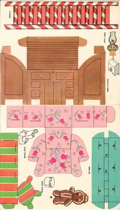 an image of paper dollhouse furniture and accessories