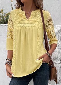 Color:Light Yellow;Size:S;Size:M;Size:L;Size:XL;Size:XXL;Package Contents:1 X Blouse;Occasion:Other;Style:Casual; Cats Health, Shapewear Swimsuit, Trendy Tops For Women, Blue Jumpsuits, Lovely Tops, Blouse For Women, Linen Blouse, Plus Size Maxi Dresses, Trendy Tops