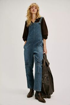 OneTeaspoon Heroes Jumpsuit | Free People Blue Fits, Jumpsuit Fashion, Moto Boots, Boho Clothing, Off Duty, Denim Wash, Boho Outfits, Pocket Pouch, Layering