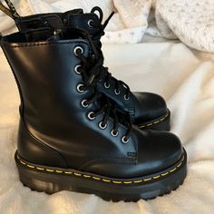 They Are Very Cool But Just Not My Style. Size Is Uk4 Us 5m 37eu. This Fits Like A 6/6.5 Us Women Size. Make An Offer! Dr Martens Jadon Boots, Jadon Boots, Dr Martens Jadon, Shoes Dr Martens, Dr Martens Shoes, Martens Shoes, Moto Boots, Dr. Martens, Womens Sizes