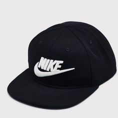 *Nwt *Style: Child's Adjustable Snapback Hat *Size: Child's 4-7 *Measurements Are Approximate *Please Verify Size Before Purchase *Flat Brim *6 Panel Eyelet Construction For Air Venting *Nike Signature Swoosh On Front *Color: Black With White Signature Logo *Fabric: 100% Polyester *Machine Washable *Smoke Free Home Nike Sports Hat With Flat Bill, Cheap Nike Snapback Hat, Nike Flat Bill Sports Hat, Black Nike Casual Hat, Nike Sporty Black Hat, Black Nike Hat, Leopard Nikes, Toddler Bucket Hat, Black Baseball Hat