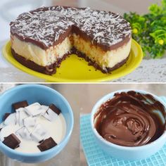 three different types of desserts with chocolate and marshmallow