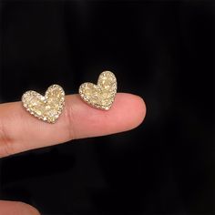 Sparkly lemon crystal quartz sweetheart stud earrings, ear studs. Raw energy light yellow crystals paved inside lace heart, super sparkly and cute! Perfect size as your everyday earrings, elegant and delicate. Handmade of 14K gold plated and 925 sterling silver posts, hypoallergenic and sturdy. Gorgeous jewelry gifts for Birthday, Holidays, Valentine's Day, Mothers' Day, Summer vacations, Halloween party, and School Proms! 💎 Features: ♥ Finish: 14k gold plated, 925 sterling silver ♥ Main Stone: Yellow Crystals, Handwritten Gifts, Summer Vacations, Lace Heart, Dainty Studs, Beautiful Gift Wrapping, Earrings Ear, Earrings Elegant, Gold Lace