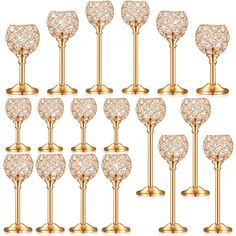 PRICES MAY VARY. Centerpieces for Tables Set: you will receive 18 pieces of crystal candle holders in 3 sizes, 6 pieces of each size; The quantity is sufficient to meet your decorative needs for table or party decorations Detail Sizes: these gold candle holders are about 5.9 x 3.5 inches/ 15 x 9 cm, 7.9 x 3.5 inches/ 20 x 9 cm and 10.2 x 3.5 inches/ 26 x 9 cm, so you can choose the sizes according to your needs, making your candles more elegant Delicate and Exquisite Look: the candle centerpiece Candle Dining Table, Dining Table Candle Holders, Dining Table Candle, Crystal Candle Holders Centerpieces, Rose Gold Candle Holder, Dining Table Candles, Table Candle Holders, Candle Table Centerpieces, Crystal Candle Holders