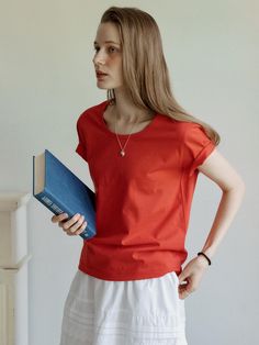 This is a minimal and feminine top by AMONG that is made out of high quality and sturdy material. With distinctive mood of the design and comfortable wear, you can style it for your casual daily outfit.- Silket processed cotton fabric- U neckline suitable to be worn alone or layered- Minimal and feminine mood Feminine Top, U Neck, Daily Outfits, Neck T Shirt, Cotton Fabric, Top Outfits, Clothes For Women, High Quality, Fabric