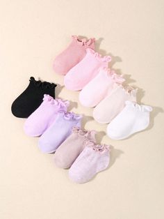 Multicolor Casual Collar  Knitted Fabric Plain  Embellished Medium Stretch Spring/Fall Baby & Kids' Socks & Tights Woman Costumes, Vogue Kids, Flower Cuff, Color Flower, Fall Baby, Kids Socks, Casual Socks, Costumes For Women