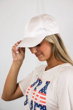 White Satin Baseball Hat Boutique Trends, Casual Accessories, Baseball Hat, White Satin, Summer Outfit, Baseball Hats, Summer Outfits, Twist, Satin