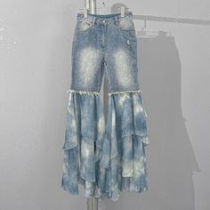 44504860066014|44504860098782|44504860131550 Folding Jeans, Loose Wide Leg Pants, Pants Women Fashion, Denim Pants Women, Female Fashion, Flare Pants, Jeans Style, Denim Pants, Leg Pants