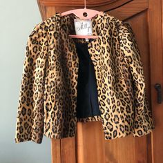 Cropped Cheetah Coat Milly Of New York Soft To Touch Beautiful Condition No Imperfections Hook Front Closure Two Silt Pockets On Front Cheetah Coat, Cropped Coat, Anthropologie Jacket, To Touch, Winter Coat, Black And Brown, Anthropologie, Size 2, Jackets & Coats