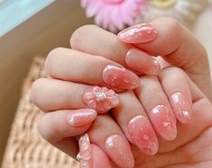 Pink Nails, Press On Nails, Cherry Blossom, Acrylic Nails