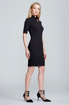 The Half Sleeve version of our best selling and most flattering Evelyn Work Dress. Chic, classic and perfect for a big meeting or client presentation. Elevate your stylish work from home wardrobe. Made with care in NYC. Black Dress Work Outfit, Black Dress Work, Dress Work Outfit, Italian Dress, Dress Work, Professional Wardrobe, Zip Dress, Navy Midi Dress, Black Dresses Casual