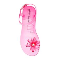 a pink shoe with a flower on it