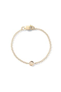 The happiest addition to any baby's wrist! Make your baby smile with our 14K Yellow Gold Happy Baby Bracelet featuring white diamond eyes. Please allow 15 business days for the production of this piece. This piece is final sale. 14K Yellow Gold, Made in New York City Find out what size you are with our wrist sizer *please note, a 1/2" extension will be added to any size you choose to accommodate your growing baby td {border: 1px solid #ccc;}br {mso-data-placement:same-cell;} Adjustable White Gold Bracelet For Everyday, White Gold Bracelet As Gift, Yellow Gold Round Charm Bracelet For Everyday Wear, Everyday Yellow Gold Round Charm Bracelet, Yellow Gold Round Charm Bracelet, Everyday Stackable Round Name Bracelet, Classic Everyday Birthstone Bracelets, Hypoallergenic Yellow Gold Charm Bracelet, Everyday Round Bracelet With Single Diamond