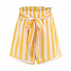 Striped High Waisted Paper bag Shorts Women's – sunifty Shorts Flowy, Ripped Denim Pants, Bag Shorts, Boho Jeans, Stripe Shorts, Paper Bag Shorts, Tie Waist Shorts, Flowy Design, Female Shorts