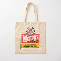 100% cotton reusable shopping carry bag with digital print on one side. Wendy's retro old Fashioned Hamburgers Retro Rectangular Bag With Letter Print, Vintage Canvas Bag With Letter Print For Daily Use, Vintage Cotton Canvas Bag With Large Capacity, Retro Canvas Tote Bag With Graphic Print, Retro Rectangular Canvas Bag With Letter Print, Retro Graphic Print Canvas Tote Bag, Vintage Cotton Shopping Bag, Retro Graphic Print Canvas Bag For Daily Use, Vintage Canvas Gift Bag