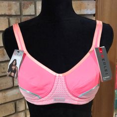 Brand New With Tags Retail $45 Serena Williams Favorite Sports Bra High Performance Pink Sports Bra With Stretch, Pink Fitted Gym Bra, Sporty Fitted Sports Bra With Padded Cups, Sportswear Bra With Medium Bust Support, Sporty Fitted Bra With Padded Cups, Padded Activewear For Light Sports, Sporty Padded Workout Bra, Workout Bra With Built-in Padding, Pink Athleisure Bra With Light Support