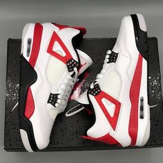 Brand New In Box, Never Worn. Eu 38.5(Men's 6 Or Women's 7.5) For Product Details, Please Refer To The Photo Taken. -No Trades -Price Won't Be Discussed In The Comments Sporty Red Air Jordan 4, Red High-top Air Jordan 4 Sporty, Sporty Red Air Jordan 4 With Boost Midsole, Red Leather Jordan Shoes With Air Max Cushioning, Sporty Red High-top Air Jordan 4, Air Jordan 4 Leather Sneakers With Red Sole, Red High-top Air Jordan 4 With Branded Insole, Red Air Jordan 4 With Boost Midsole, Air Jordan 4 Low-top With Red Sole For Sports