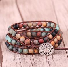 Leather Beaded Bracelet, Wrap Armband, Healing Gemstone Bracelets, Beaded Leather Wraps, Handmade Friendship Bracelets, Beaded Leather Bracelet, Leather Bracelets Women, Boho Wrap Bracelet, Silver Bracelets For Women