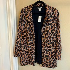 Only Reasonable Offers! Please Look At All Pictures And Ask All Questions Before Making A Purchase! Brand: Dana Buchman, Nwt Size: Xs Leopard Prints, Long Blazer. Fully Lined. Fast Shipping! No Weekends And Holidays Shipping! Smoke And Pet Free Home! Thank You For Viewing! Leopard Prints, Animal Print Outfits, Long Blazer, Front Open, Blazer Suit, Black And Brown, Leopard Print, Animal Print, Suit Jacket